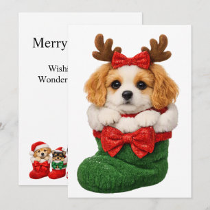 Cartão De Festividades Cachorro de Natal Tricope de Inverno