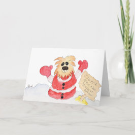 Cartão De Festividades Cachorro de Papai Noel - Não Coma a Neve Amarela