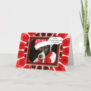Cartão De Festividades Cachorro de Papais noeis Sassy