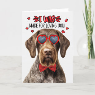 Cartão De Festividades Cachorro de Ponteiro de Wirehair Feito para Te Ama