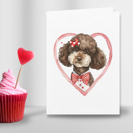 Cartão De Festividades Cachorro Dia de os namorados de Poodle Bonito Mãe