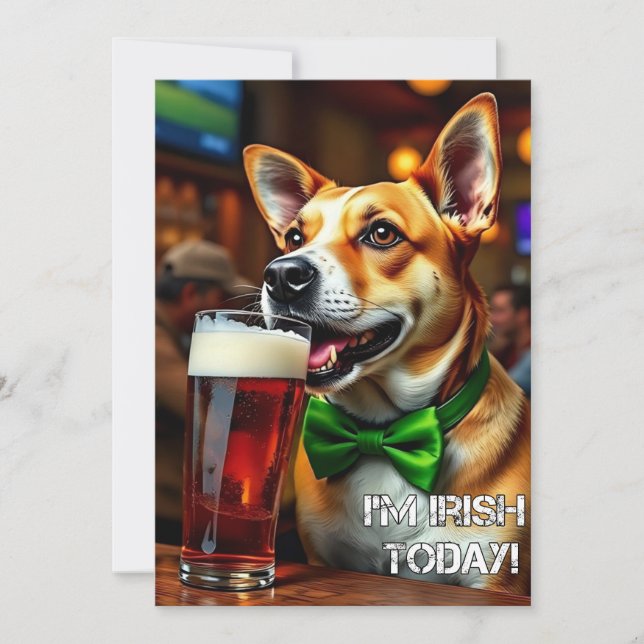 Cartão De Festividades Cachorro do Dia de São Patrício (Frente)