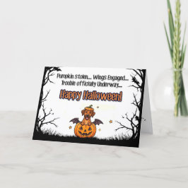 Cartão De Festividades Cachorro Encrenqueiro Abobrinha – Feliz Halloween