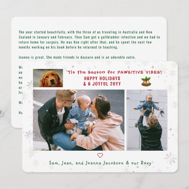 Cartão De Festividades Cachorro Engraçado Gato Mídia Mídia Pawsitive Mode (Frente/Verso)