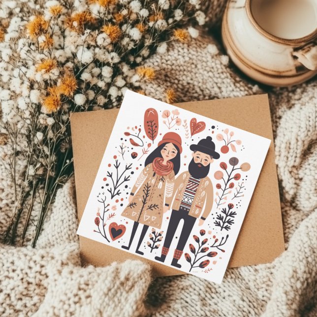 Cartão De Festividades Cachorro Escandinavo Cachorro Puppy Lover Namorado (Criador carregado)