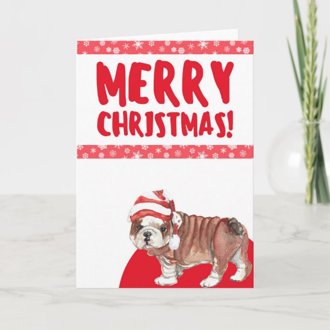 Cartão De Festividades Cachorro Feliz de Natal (Frente)