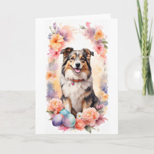 Cartão De Festividades Cachorro Feliz de Páscoa
