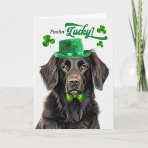 Cartão De Festividades Cachorro Flat Coat Retriever Dia de São Patrício S