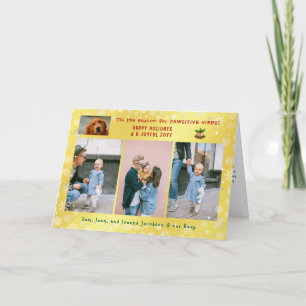 Cartão De Festividades Cachorro Gato Engraçado 4 Fotos Minimalista Elegan