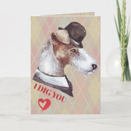 Cartão De Festividades Cachorro Gentleman Terrier Eu Cavou Você