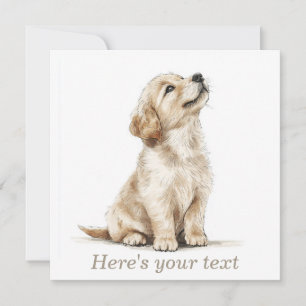 Cartão De Festividades Cachorro Golden Retriever Bebê Bege Personalizado