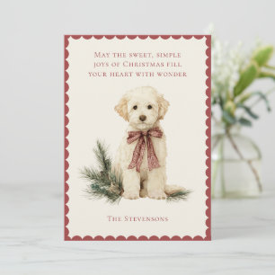 Cartão De Festividades Cachorro Labrador Fofo Natal Rústico Vermelho de P