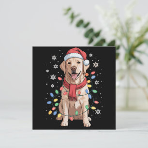Cartão De Festividades Cachorro Labrador Retriever Chapéu do Papai Noel N