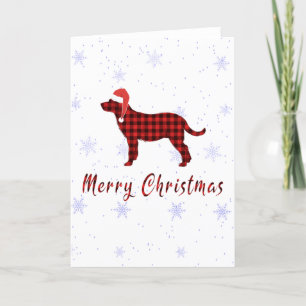 Cartão De Festividades Cachorro Labrador Retriever de Xadrez Vermelho de