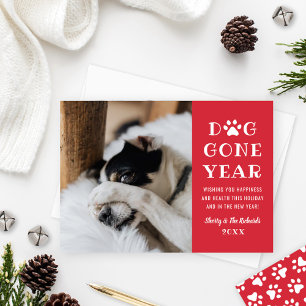 Cartão De Festividades Cachorro Passou Um Ano Engraçado Foto De Pet Verm
