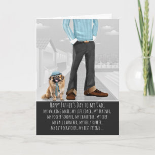 Cartão De Festividades Cachorro Pekingese Elegante e Papai Dia dos Pais D