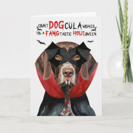 Cartão De Festividades Cachorro Pointer Engraçado Conde DOGcula Halloween
