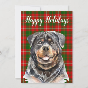 Cartão De Festividades Cachorro Rottweiler Aquarela Personalizado