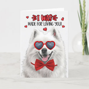 Cartão De Festividades Cachorro Samoyed Bonito Feito por Te Amar Namorado