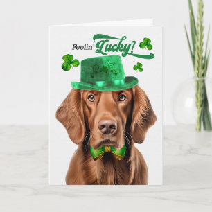 Cartão De Festividades Cachorro Setter Irlandês Lucky Dia de São Patrício