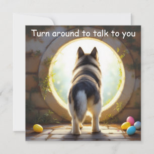 Cartão De Festividades Cachorro Siberiano Husky - com nome familiar