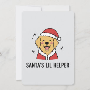 Cartão De Festividades Cachorro Tema Golden Retriever Cinza Escuro Natal