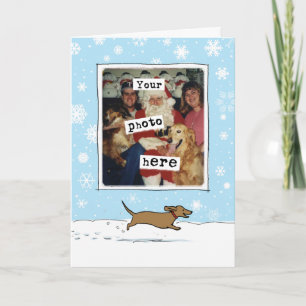 Cartão De Festividades Cachorro Vienense de Natal Sua Foto Dachshund