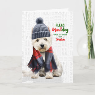 Cartão De Festividades Cachorro Westie Fofo Piolhos Engraçados Navidog co