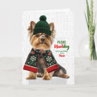 Cachorro Yorkie Engraçado Pulgas Navidog com Nome