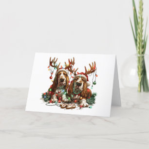 Cartão De Festividades Cachorros de Caça de Natal Feliz