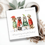 Cartão De Festividades Cachorros de inverno bonitos Fúria e Natal Brilhan<br><div class="desc">Se precisar de mais alguma personalização,  por favor,  sinta-se à vontade para me enviar uma mensagem em yellowfebstudio@gmail.com.</div>