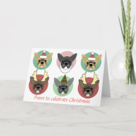 Cartão De Festividades Cachorros de Natal