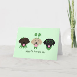 Cartão De Festividades Cachorros do Dia de São Patrício Feliz