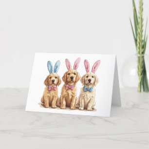 Cartão De Festividades Cachorros páscoas De Retriever Cães Coelhinhos