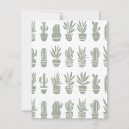 Cartão De Festividades Cactos em Vasos Plantas de Interior