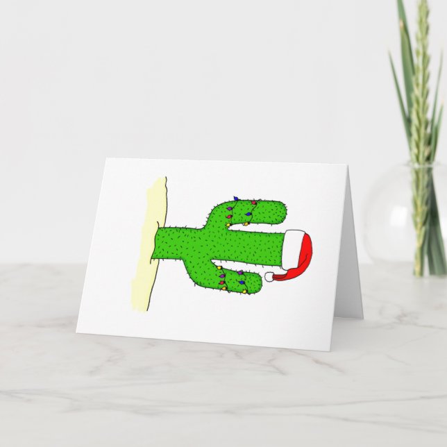 Cartão De Festividades Cactus Christmas (Frente)