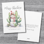 Cartão De Festividades Cactus Snowman Felry Natal<br><div class="desc">Feliz Natal Cactus Snowman Cartão de Natal. O Natal ganha uma reviravolta divertida com este cartão de feriado único, com um boneco de neve com aquarela cercado por cactos e suculentos verdes, todos decorados com luzes de férias coloridas. Esta cena divertida e festiva traz o espírito de férias ao deserto,...</div>