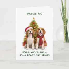 Cartão De Festividades Cães Beagles Natal