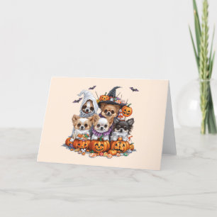 Cartão De Festividades Cães Chihuahua de Halloween
