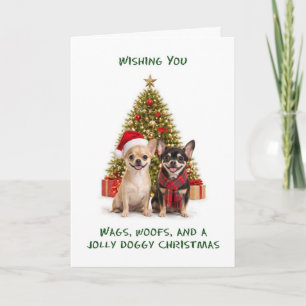 Cartão De Festividades Cães Chihuahua Natal