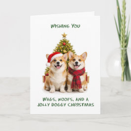 Cartão De Festividades Cães Corgi Natal