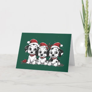 Cartão De Festividades Cães Dalmacianos Feliz de Natal