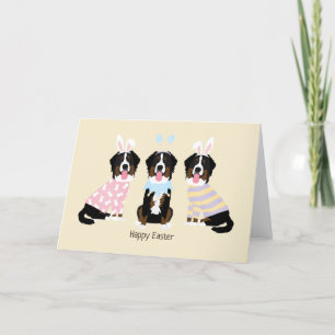 Cartão De Festividades Cães de Montanha felz pascoa Bernese