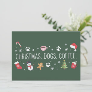 Cartão De Festividades Cães de Natal Café Mãe Aconchegante Inverno Amante