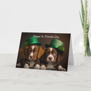 Cartão De Festividades cães do dia de São Patrício