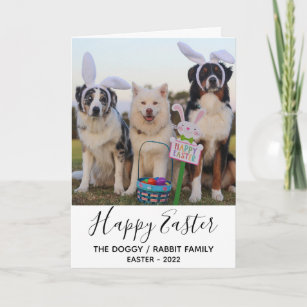 Cartão De Festividades Cães Engraçados com Felz pascoa de Orelhas de Coel