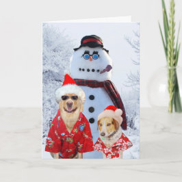 Cartão De Festividades Cães Engraçados Legal Yule