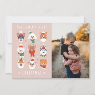 Cartão De Festividades Cães Felizes de Natal