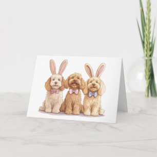 Cartão De Festividades Cães Goldendoodle Feliz Páscoa