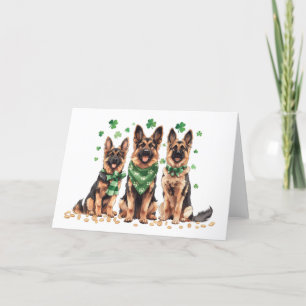 Cartão De Festividades Cães Pastor Alemão do Dia de São Patrício